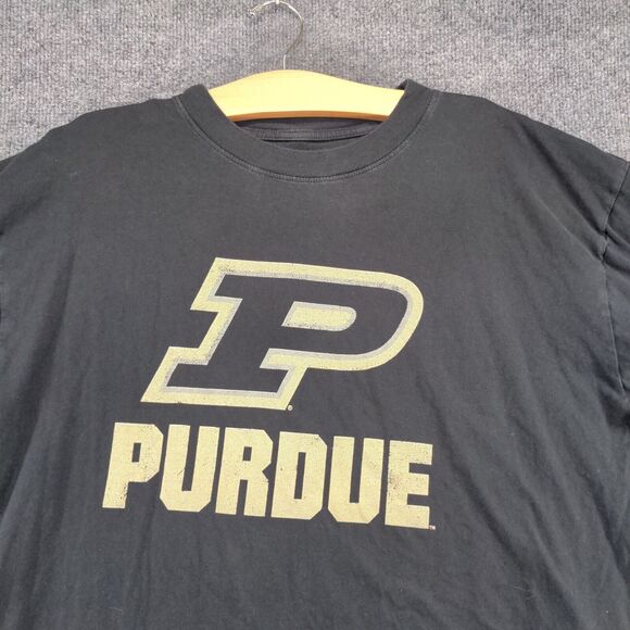 Fanatics Men's Purdue Boilermakers T-Shirt Black XLT Short Sleeve 100% Cotton - Picture 3 of 11